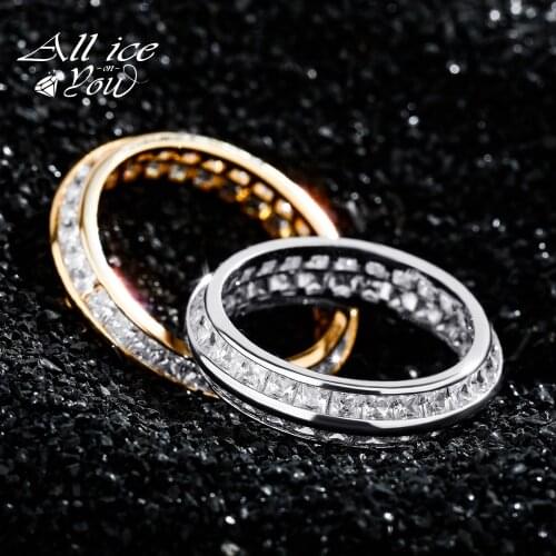 2021 New Top Iced Out Luxury Cubic Zirconia Ring Cuban 2 Row Hip Hop Fashion Jewelry wedding band eternity Women Ring For Gift