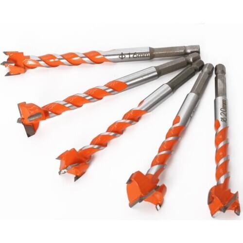 1pcs 16mm-25mm longer Forstner tips Woodworking tools Hole Saw Cutter Hinge Boring drill bits Round Shank Tungsten Carbide Cutte