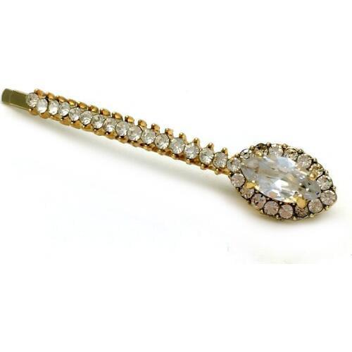 1pcs Oval Big Zircon Line Crystal Hairgrips Hair Barrettes Clip Ellipse Rhinestone Women Hairpins Hair Accessories Jewelry Girl