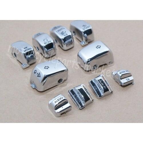 Replacement Hand Controls Housing Switch Cover Button Cap For Harley Touring Electra Tri Ultra Classic Road Glide Chrome 10 Pcs