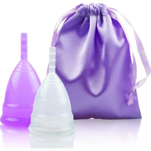 2Pcs Medical Silicone Menstrual Cup Copo Menstrual Leak-proof Reusable Women Feminine Hygiene Women Menstrual Cup Dropshipping