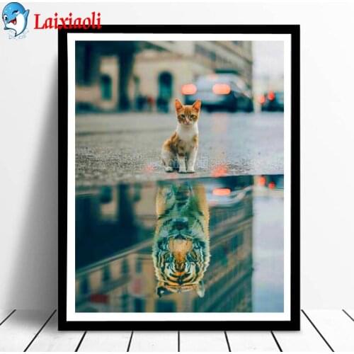 Diamond Painting cat fantasy tiger Scenery Cross Stitch Rhinestones Diamond Mosaic Embroidery Full Set Wall Decor Handmade Gift
