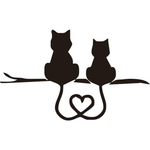 Car Stickers Decor Motorcycle Decals Animal Love Cat Back Cute Decal Decorative Accessories Creative Waterproof PVC,18cm*11cm