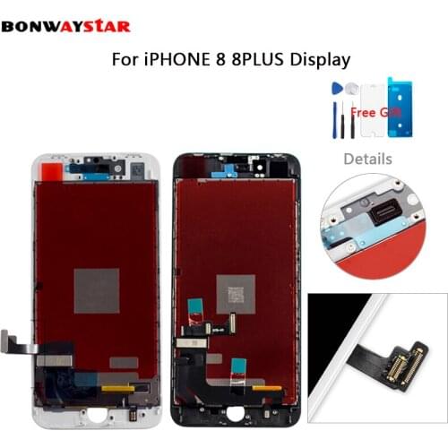Bonwaystar Original For iPhone 8 8Plus Display Digitizer Assembly 3D Touch Replacement For iPhone 8G 8P LCD Lens Pantalla+Gift