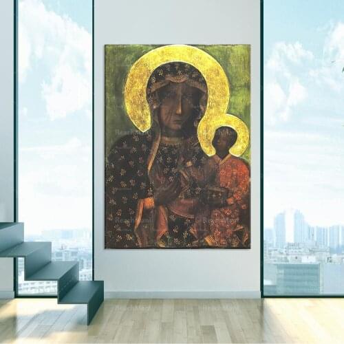 Black Madonna of Czestochowska Blessed Virgin Mary Painting
