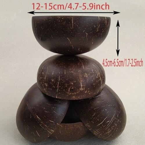 Natural Coconut Bowl Kitchen Tableware Set Outdoor Camping Tableware Family Tableware Rice Soup Congee Dessert Cereal salad Bowl