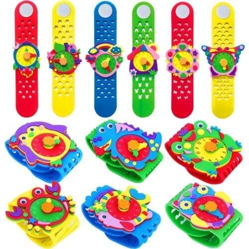Ew DIY paste watch kindergarten handmade material package cartoon animal watch childrens watch