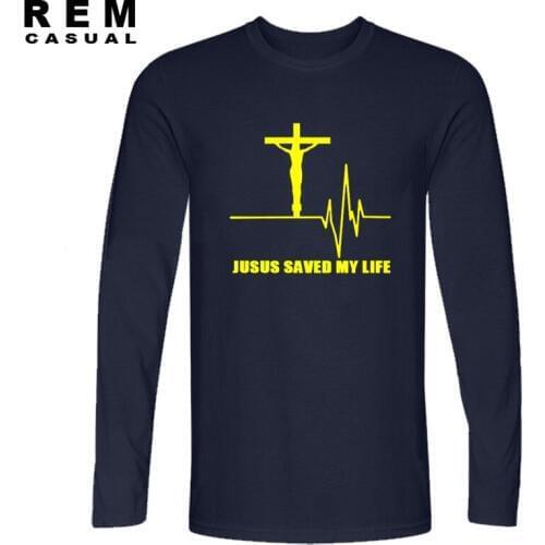 New Jesus Saved My Life Long sleeve T Shirt Savior God Religion Prayer Faith Christian Tshirts Cotton T-shirts