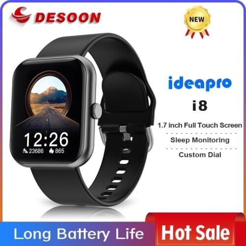 Ideapro i8 Game Mode Smart Watch 1.7 inch FullTouch Screen Long Battery Life Game Mode Sleep Monitoring Watch for men and women
