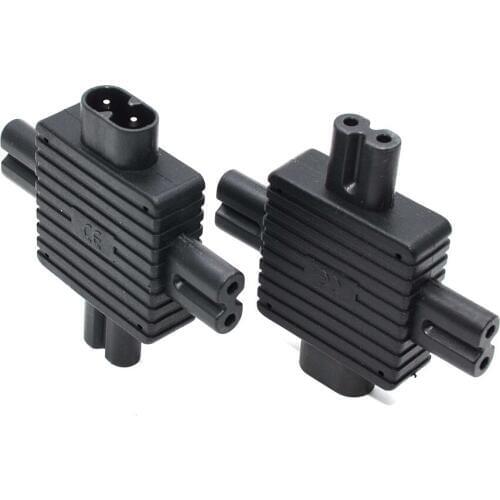 IEC 320 Figure 8 C8 Male to 3X Female C7 Splitter Power Adapter for Power Supply 1 in 3 out