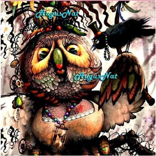 Owl diamond painting full square drill bird wall art animal diamond drawing hand craft gift diamond embroidery poster craft gift