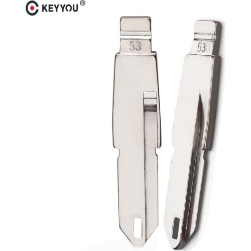KEYYOU 10X Uncut Metal NO.53 Scale Blank Car Key KD MINI/KD900/VVDI Remote Blade NE72 for Peugeot 206 207/Citroen C2/07 Picasso