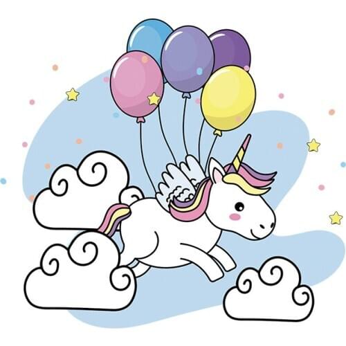 Lovely Unicorn Patches Diy Iron-On Transfers Washable Cartoon Vinyl Stickers Applique On Clothes