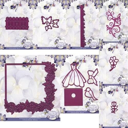 Mmao Crafts Metal Steel Cutting Dies New Flower butterfly frame Stencil For DIY Scrapbooking Paper/photo Cards Embossing Dies