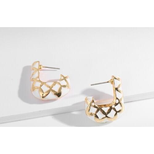 Fashion Design Geometric Flower Metal Stud Earrings Bohemia Hollow Small Cute Statement Charm Earrings Party Wedding Jewelry