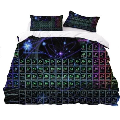 Scientific Periodic Table Of Elements Quilt Cover Set 3d Printed Duvet Cover Set Pillowcases Single Double Queen King Size