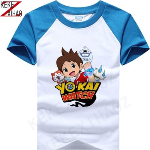 2020 New Fashion Toddler Kids Boys Summer T-shirt Girls Short Sleeve T Shirt ChildrenYo-kai Watch Print Cute Tops Tee 2-14 Years