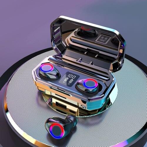 New M13 wireless binaural TWS mini touch digital display clock 5.0 Bluetooth headset LED display noise reduction music headset