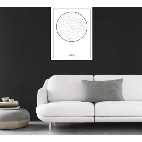 Personalized Map Of The Star Wall Art Canvas Painting Custom Night Sky Map Print Picture For Anniversary Gift Christmas Decor