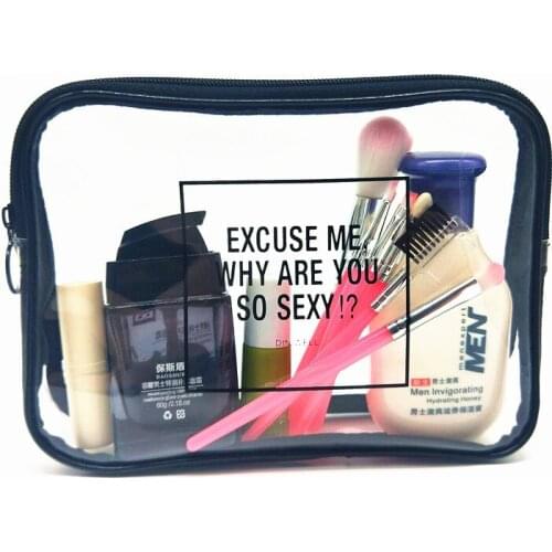 PVC Mini Clear Cosmetic Bag Waterproof Transparent Makeup Pouch Cases Organizer Travel Beauty Lipstick Brush Storage Accessories