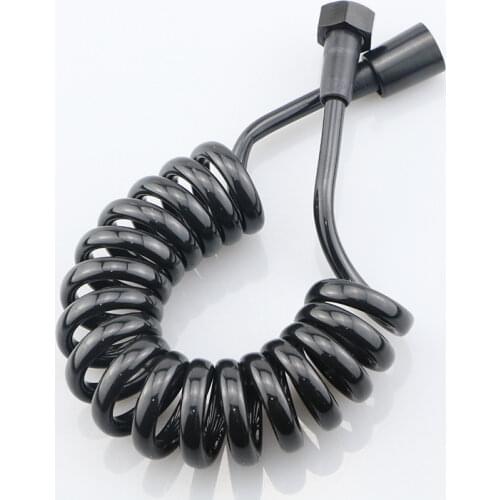 2M Black Spring Flexible Shower Hose for Water Plumbing Toilet Bidet Sprayer Gun Telephone Line Hose bathroom Accessories