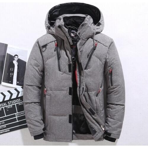 Down Jacket Winter Men Breathable Thick Warm -20 Degree White Duck Down Hooded Coats Outdoor Camping Hiking Trekking Windbreaker