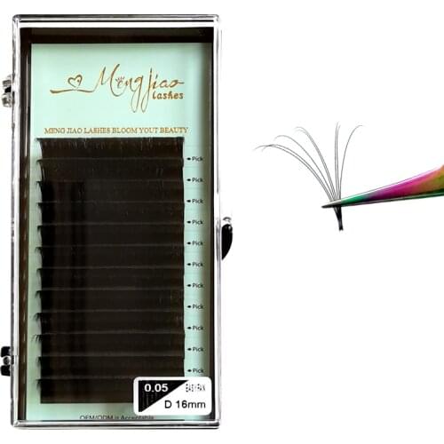 0.03/0.05 Easy Fan Eyelash Extension 8-16 mm Russian Volume fans Lashes CC/D curl Premade fans Eyelashes Accept make own logo
