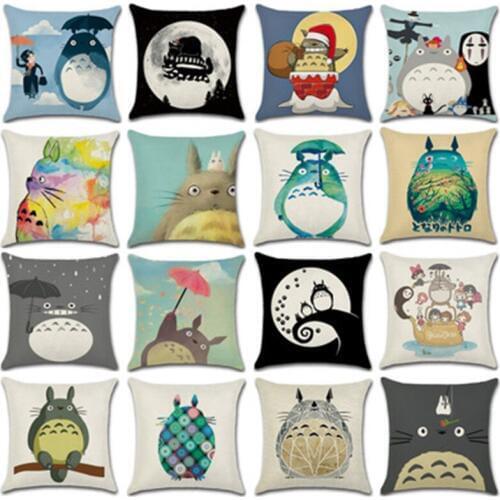 SBB Hot sales cute cartoon Totoro theme series Printed linen Cushion Cover Decorative Sofa Throw car Home Decor Pillow Case 45cm