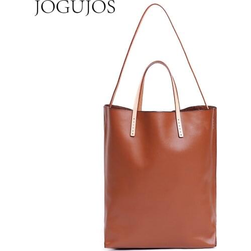 JOJUJOS Genuine Leather Women Tote Bag Shoulder Bag Large Capacity Purses and Handbags Luxury Designer Shopper Bag