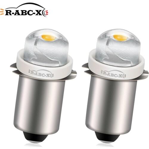 2Pcs 0.5W P13.5S PR2 Non-Polarity 3V 4.5V 6V 9V 18V 100Lm COB LED Maglite Flashlight Bulb Torch Bike Engine Warm 4300K 6000K