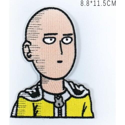 Iron on Patches Anime One Punch Man Saitama Embroidered Appliques Thermo Stickers Sewing Supplies Apparel Bag Hat DIY Decoration