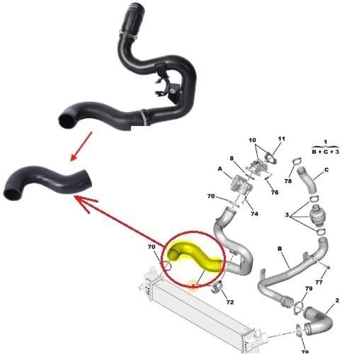 TURBO HOSE With Large BOXER IV-JUMPER IV-DUCATO 2018-2 AFTER. 0 HDI-2.2HD Euro6 1614084380-1379294080