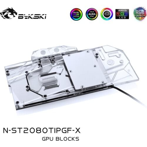 Bykski Water Block use for ZOTAC RTX2080TI-8GD6 PGF / 2080Ti AMP Extreme / Full Cover Copper Radiator Block/RGB Light