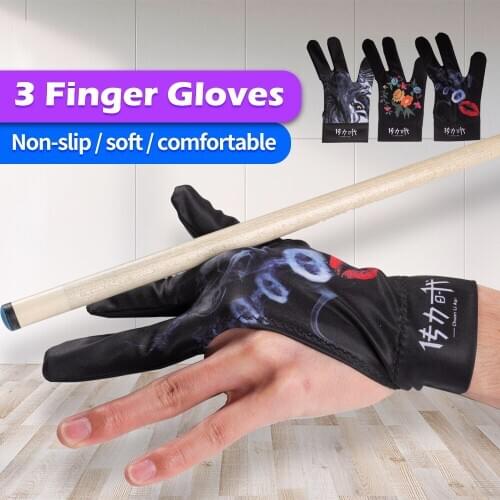 High Elasticity 3 Fingers Gloves Billiard Pool Cue Left-hand Imported Lycra Fabric Durable Professional Blilliards Accessories