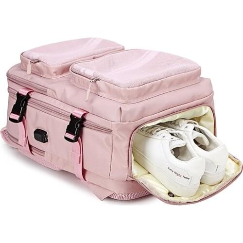 2020 Women Backpack 15.6 inch girl USB charging Laptop Backpack Anti Theft bag Shoe bag travel school Backpack Ladies Mochila