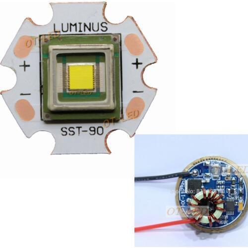 1PCS Luminus SBT-90 30W LED Emitter 2500LM White 6500K Module PCB 20mm Copper +SBT-90 LED Driver Board