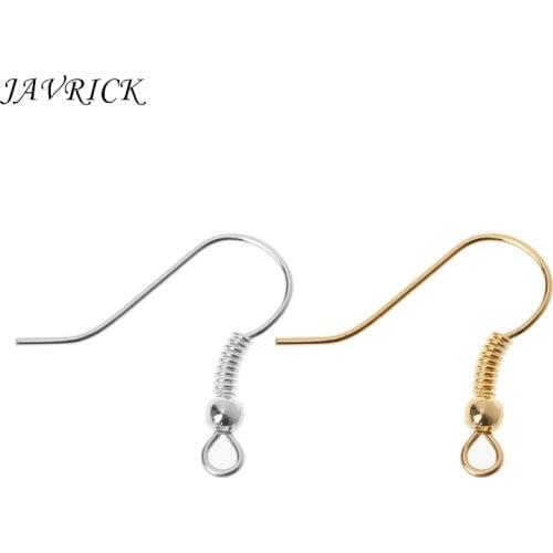 100Pcs Silver Gold Earring Hooks Ear Wires Hypo-allergeni DIY Jewelry Findings