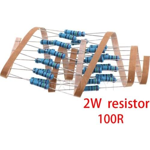 20pcs 100 Ohm 2W 100R Metal Film Resistor 1% Error