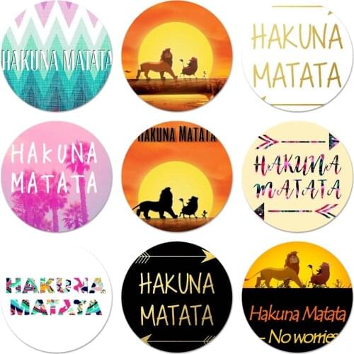 58mm Hakuna Matata Lion King sunset Badge Brooch Pin Accessories For Clothes Backpack Decoration gift