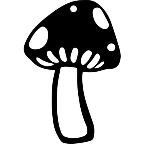 Car Stickers Mushroom Fungus Cute PVC Car Decoration Accessories Decals Creative Waterproof Sunscreen Black/white,17cm*11cm