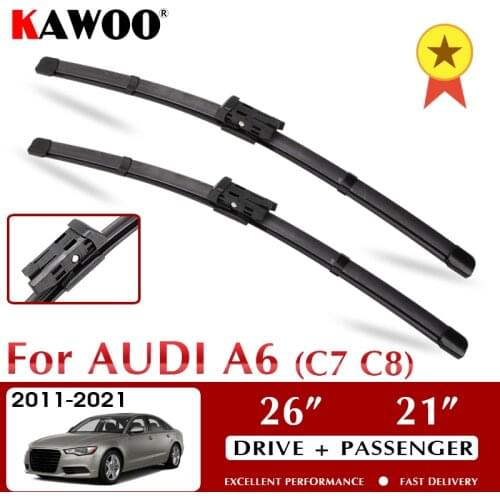 KAWOO Wiper Car Wiper Blades for Audi A6 (C7 C8) 2011 - 2021 Windshield Windscreen Window Wash 26"+21" LHD RHD Auto Accessories
