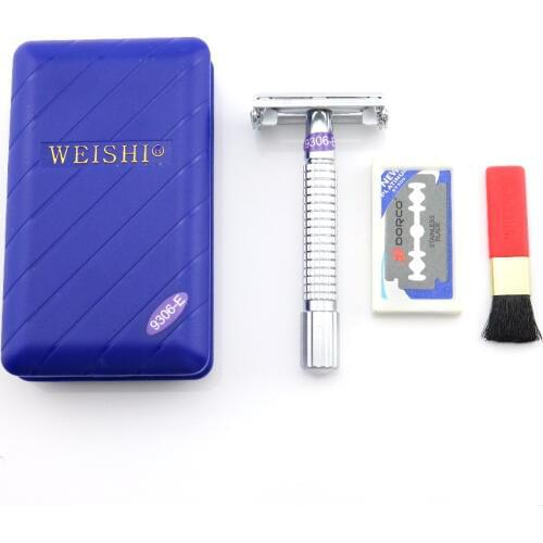 WEISHI Butterfly Double Edge Safety Razor 9306-E Super Metal Shaver Matte Chromium surface Excellent quality 100PCS/LOT NEW