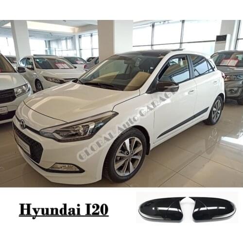 For HYUNDAI i20 Bat Mirror Cover 2014 2015 2016 2017 2018 2019 2020 Glossy Piano Black 2 Pieces Wing Car Styling Auto Universal