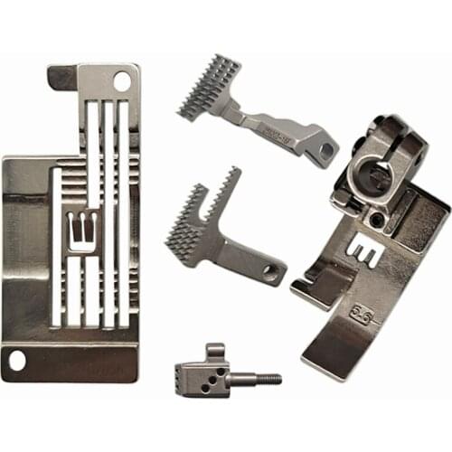 Sewing Machine Parts 257102B56 W664-35 BB Oversealing Machine Parts Needle Plate Feed Dog Gauge Set FOR PEGASUS