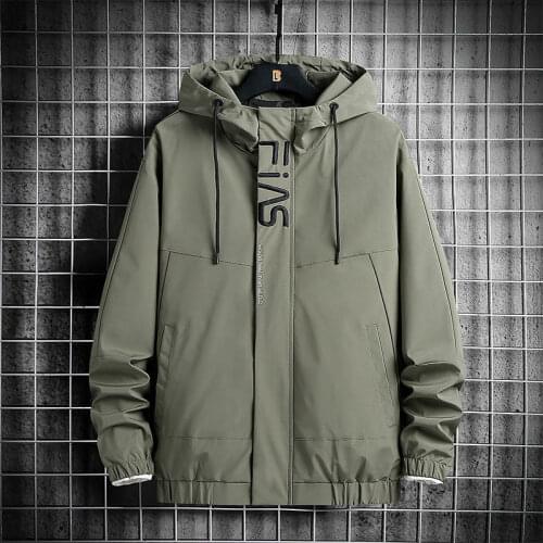 Men Full Sleeve Hooded Jacker Spring And Autumn Solid Color Outwear And Causal Style Coats
