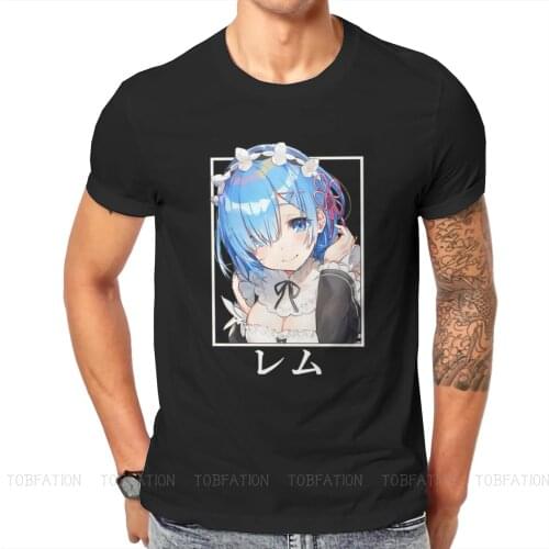 Re:Zero Starting Life in Another World Rem Tshirt High Quality Graphic Men Vintage Grunge Summer Clothes Harajuku T Shirt
