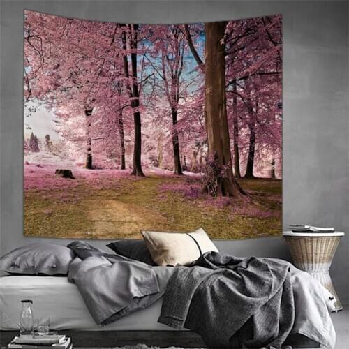 Tapestry gpsychedelic Wall Hanging Green Tree Tapestry Landscape Printing For Home Deco Wall Decor Large Size Cheap Hippie