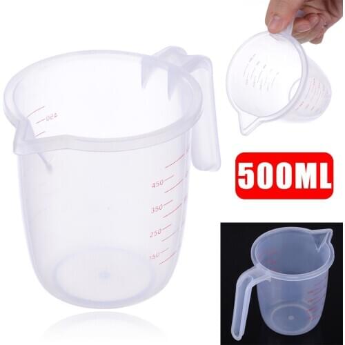 1pc 500ML Scale Measuring Plastic Handle Cup for Kitchen Baking Beaker Liquid Measure Cup Containers Supplies