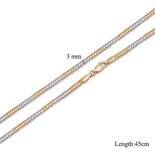 MxGxFam ( 45 cm * 3 mm ) 18 inches Mix Gold Color Snake Necklaces for Men Women Fashion Jewelry