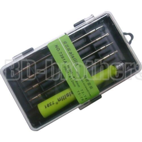 5 in 1 Screwdrivers Kit T2 T4 T5 T6, 0.8 1.2Pentalobe, 1.2 1.5 Phillips Screwdriver for Tablet Laptop Cell Phone Repair 100sets